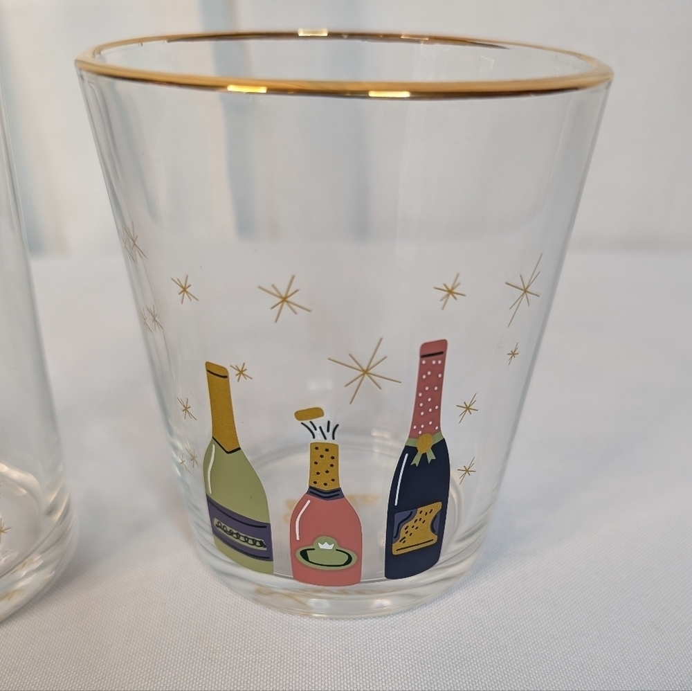 Chic & Tonic Limited Edition Gold Rimmed Cocktail Glasses Let's Toast Set New - Picture 3 of 10